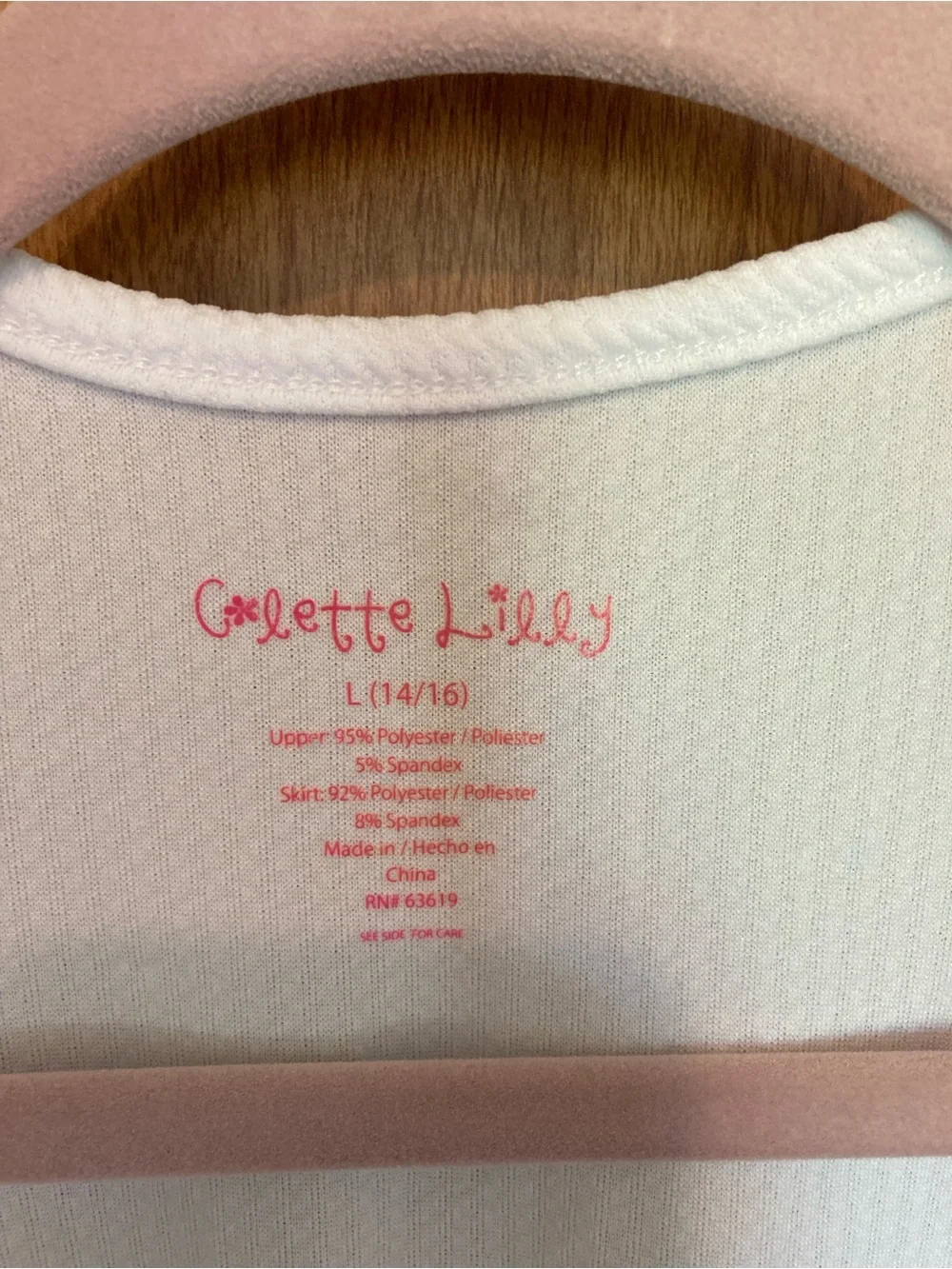 Colette Lilly Girls Dress - White Top with Coral Logo